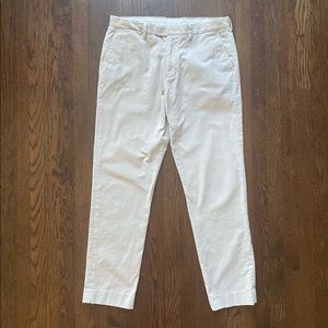 J Crew Bowery slim cords in ivory, 33x32